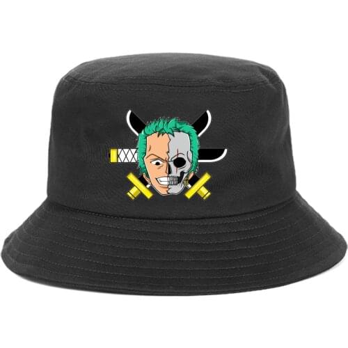 Anime One Piece Sunscreen Man Bucket Hat Outdoor Fisherman Hats Women Summer Beach Sun Caps Streetwear Bob Chapeau