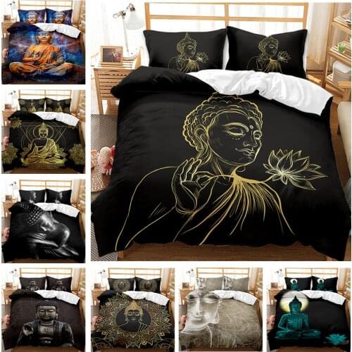 Budha Illustration 3D Art Duvet Cover Set King Queen Double Full Twin Single Size Bed linen set