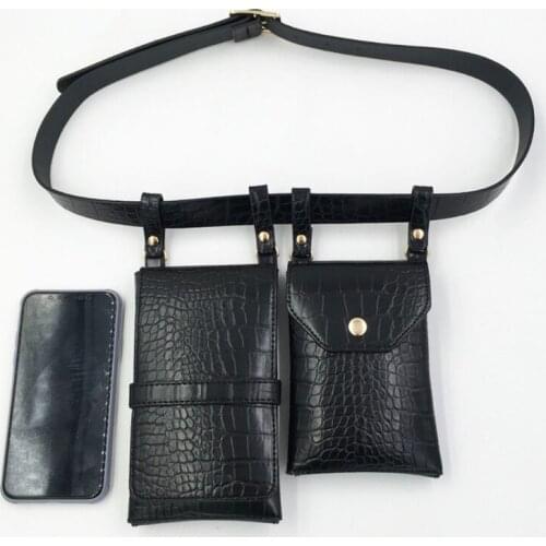 Q1QA Women Waist Pack PU Leather Fanny Pack Luxury Ladies Belt Bag Crossbody Bags