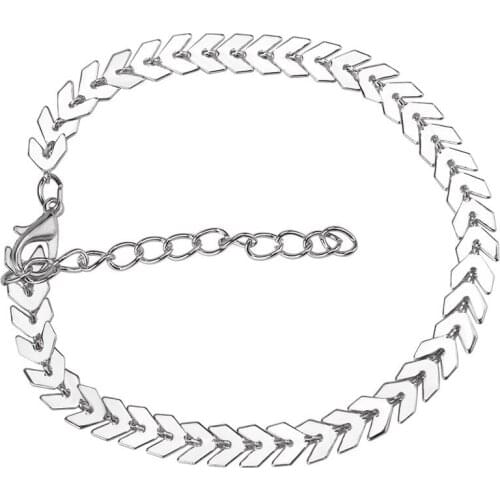 Golden Silver Plated Full Arrows Connected Extender Chain Simple Style Fashion Adjustable Bracelets For Women