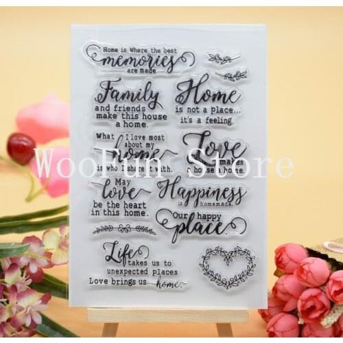 Memories Family Sentiment Rubber Clear Stamp for Card Making Decoration and Scrampbooking Happy birthday Clear stamp