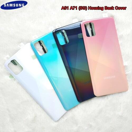 Samsung Battery Back Cover For A51 A71 5G Original Glass Rear Door Housing Phone Replacement Repair Parts Case With Samsung Logo