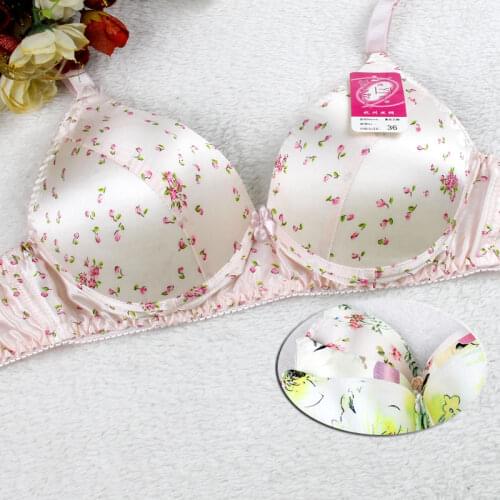 Silk bra mulberry silk double faced silk wireless glossy thin cup underwear