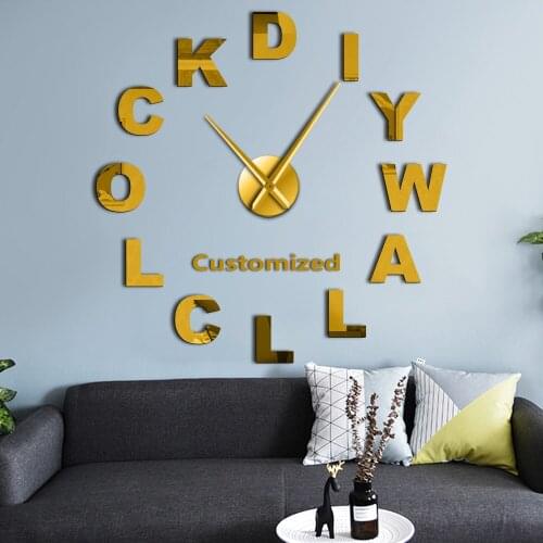 3D Acrylic DIY Modern Customized Wall Clock Order Your design N Personal Logo Personalized Size Adjustable Kit Decorative Clock
