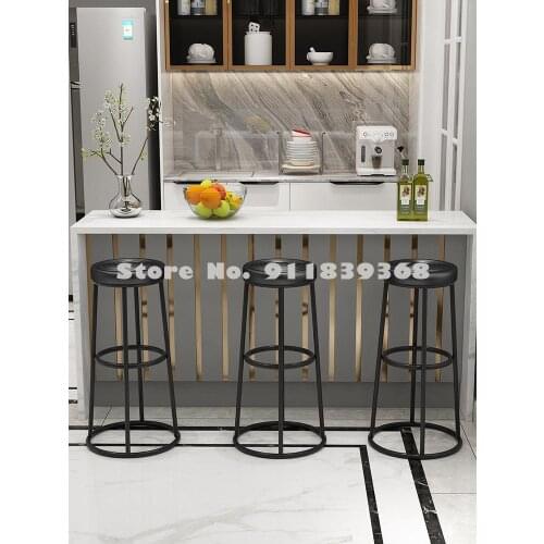 Modern Simple Bar Stool High Footstool Non Retro High Bar Table Front Desk Milk Tea Shop Mobile Phone Shop Ktv Bar Iron Art