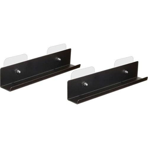 Vinyl Record Display Shelf,Metal Frame Wall Mounted Holder Stand with Self Adhesive for Record Album,Magazine 2Pcs