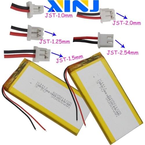 XINJ 3.7V 3000mAh Lithium Polymer Battery 2pin 1.0/1.25/1.5/2.0/2.54mm plug For GPS Sat Nav PDA MID Camera Tablet PC 6050105