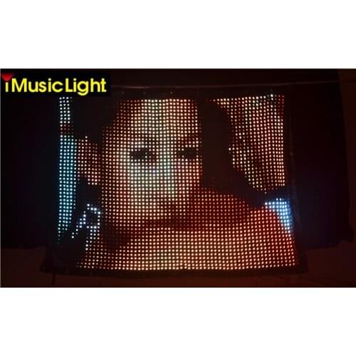 Factory Price Stage Backdrops 1m Height By 2M Width Led Vision Curtain Drape for Gigs Djs Clubs Church Incl Online Controller