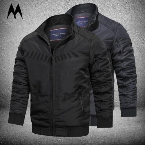 Winter Fashion Bomber Jacket Men Business Casual Slim Coats Thicken Warm Solid Color Outwear Mens Pilot Jackets Streetwear M-6XL