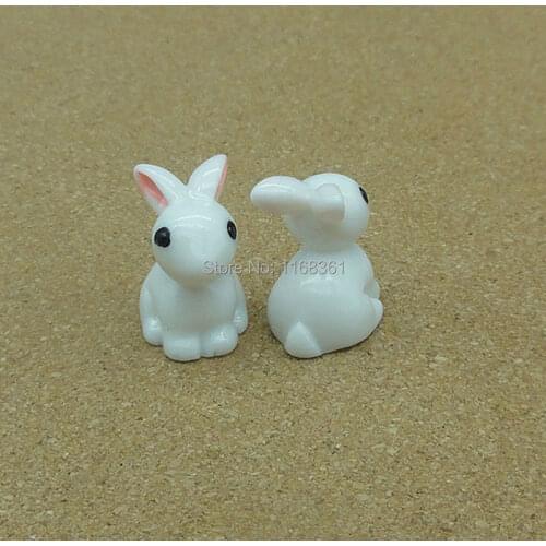 1pcs/lot resin solid light sitting rabbit 21mm fairy garden gnome moss terrarium decor crafts bonsai home DIY A108-6
