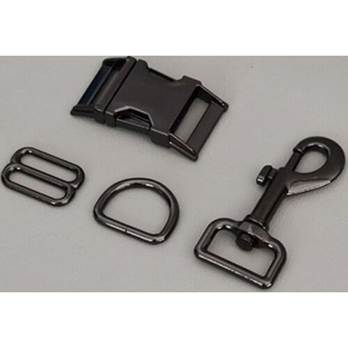 10 Sets 25mm DIY Dog Collar Straps Bags Belts Accessories Adjuster Slider for 1 Inch(25mm) Webbing High Quality Plated Metal