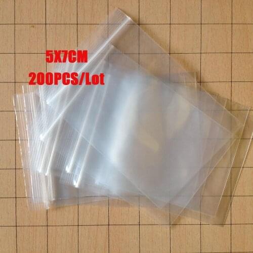 200pcs Transparent Small Ziplock Plastic Bags Jewelry Food Reclosable Storage Bag Screws Vacuum Storage Bag Poly Clear Bags
