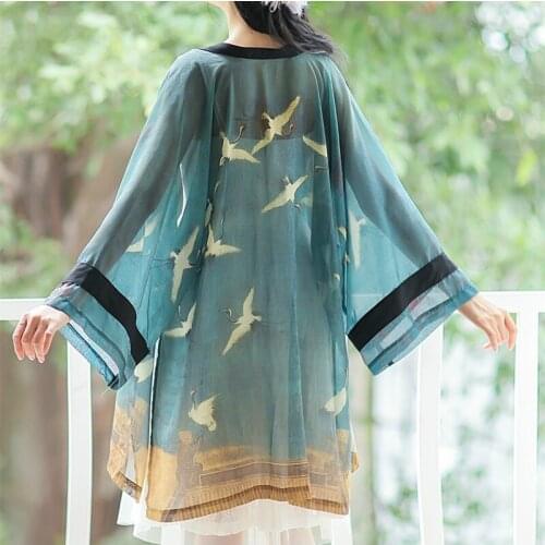 2021 Women Kimono Cardigan Janpese Traditional Yukata Lady Sexy Blouse Summer Beach Kimono Summer Shirt Haori Kimonos Obi Cloth
