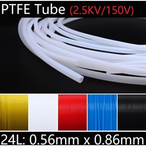 24L 0.56mm x 0.86mm PTFE Tube F46 Insulated Capillary Heat Protector Transmit Hose Rigid Temperature Corrosion Resistance 150V