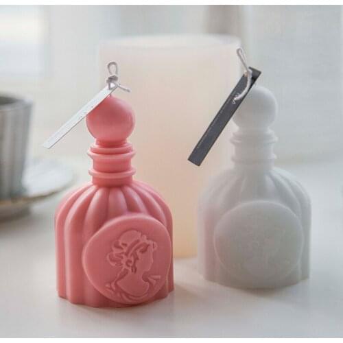 3D Bottle Candle Molds Creative Silicone Mold For Candle Making DIY Aromatherapy Gypsum Plaster Mould