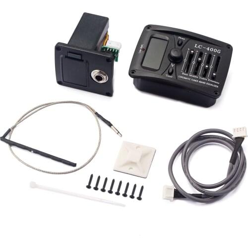 4 Bands Acoustic Guitar Preamp EQ LCD Tuner Piezo Pickup Equalizer System