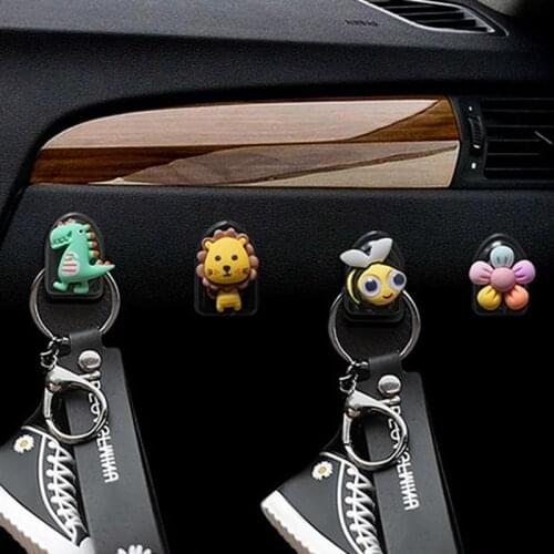 9 Styles Car Seat Back Cartoon Mini Hook Car Seat Back Hook Creative Cute Car Sticky Multifunctional Mini Hook Interior