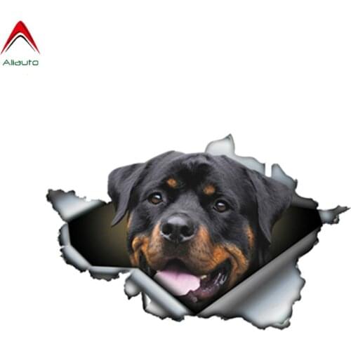 Aliauto Pet Dog Car Sticker Funny Rottweiler 3D Rott Torn Metal Automobiles Motorcycles Waterproof Vinyl Decal,13cm X 8.5cm
