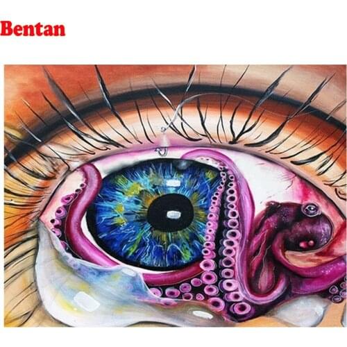 New 5d Diamond Painting Full Square/Round Abstract eye and octopus 3D Embroidery Diamond Cross Stitch Home Decor Gift for Kids