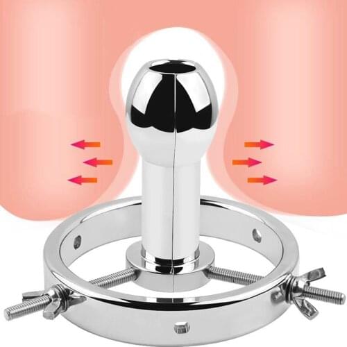 Huge Metal Anal Plug Dilator Fist Strap On Speculum Adjustable Vaginal Anus Clamp Sex Toys For Men Women Big Butt Plug Anal Toy