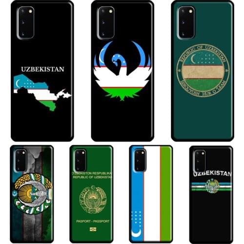 Uzbekistan Flag Case For Samsung Galaxy S21 Ultra S20 FE Note 20 Ultra Note 9 10 S8 S9 S10 Plus S10e Cover