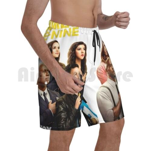 Nine Nine! Beach Shorts Men Beach Pants Swim Trunks Brooklyn Nine Nine Fox Nine Nine Nbc Tv Andy Samberg Sitcom Funny