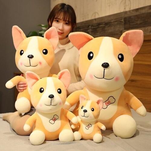 Hot Huggable Cute Corgi Dog Plush Toys Soft Cartoon Animal Puppy Doll for Kids Stuffed Pillow Cushion Girls Kawaii Birthday Gift