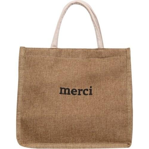 PURFAY Linen Capacity Cotton Tote Shopper Bag Eco Reusable Travelling bag Cloth Messenger Bag