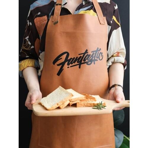 Barmskin Waterproof and Oil-Proof Soft Leather Wear-Resistant Household Kitchen Female Working Chef Male Cooking Smock Adults