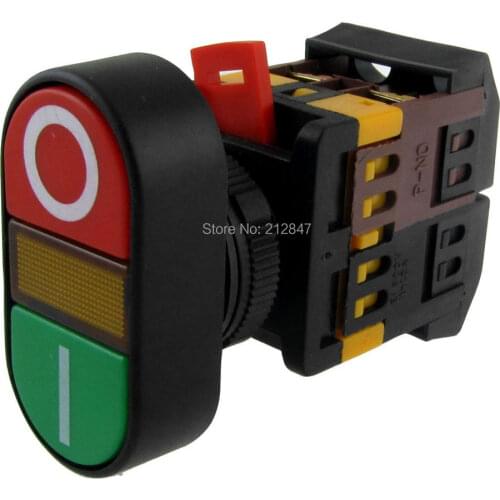ON-OFF START STOP Push Button w Light Indicator Momentary Switch Red Green Power