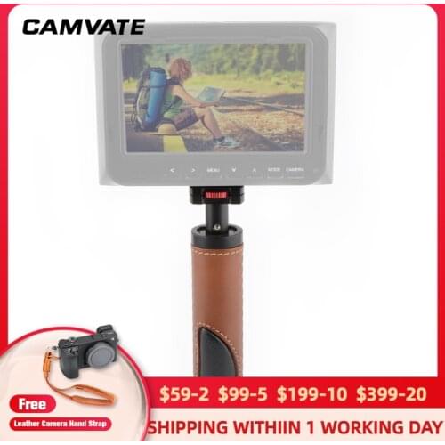 CAMVATE Camera Leather Handle Grip Support With 1/4"-20 Micro Rod Mount For DSLR Camera Rig/Light Monitor/Tripod/Flash Light New