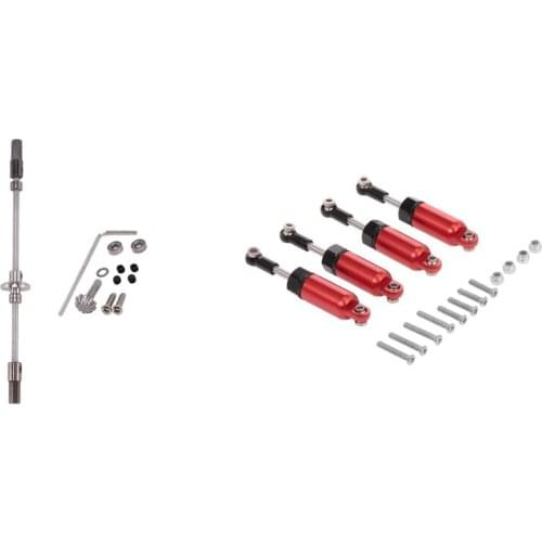 Metal Rear Axle Upgrade Parts for Wpl B14 B24 B16 C14 C24 with 4Pcs Alloy Shock Absorber for WPL 1:16 Henglong