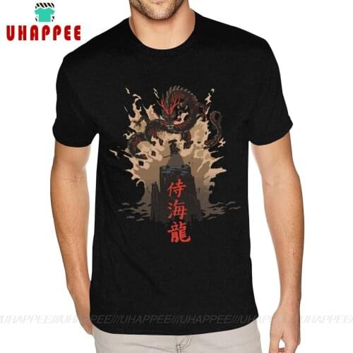 The Samurai And The Sea Dragon Shirt XXXL Male Rock Cotton T-shirt
