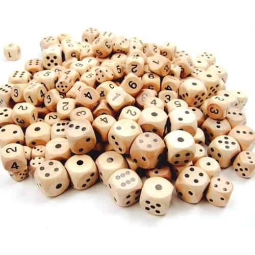 1.2/1.6/2.0/2.5/3.0 cm Dice Set Wooden6 Sided Point Dice