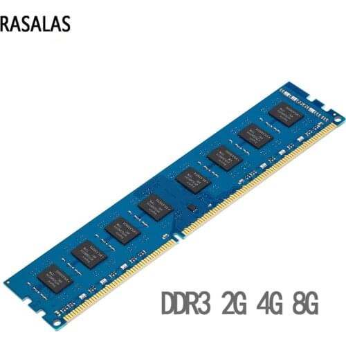 Rasalas Memory RAM DDR3 DDR3L 4G 8G 2G Desktop 1.35V 1.5V 8500s 10600s 12800s 1066 1600 1333MHz 240PIN DIMM Memoria RAM for PC
