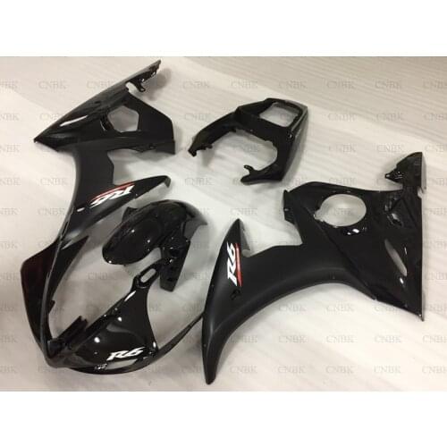 For YAMAHA YZFR6 2003 - 2005 Plastic Fairings YZF R6 03 04 matte Black Bodywork YZF R6 03 05 Fairing Kits Unpainted