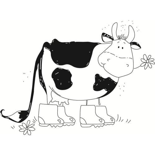 10x8 Cows have flowers in their mouths Transparent Clear Stamps Silicone Seals for DIY scrapbooking photo album Card Making