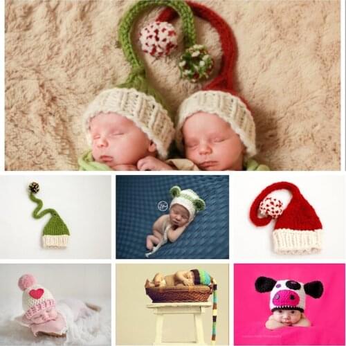 Handmade Newborn Baby Boy Girl Crochet Hat Photography Props Infant fotografia Accessories Baby Photo Shoot StudioProps Cap Hat