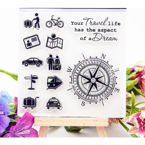 10*10CM Hot sale compass Clear Stamps / Silicone Seals Roller Stamp for DIY scrapbooking photo album/Card Making