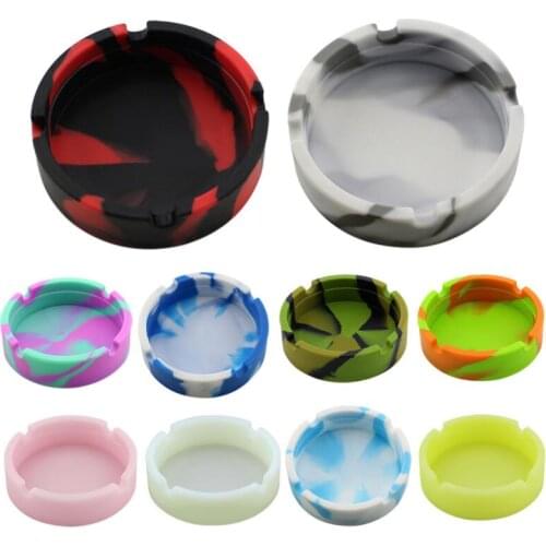Silicone Ashtray Glowing In the Dark Creative Round Portable Ashtray Luminous Bar Home Decoration Gift For Boyfriend