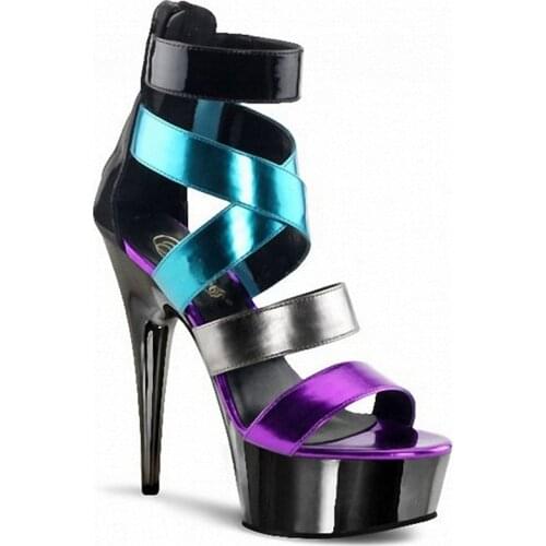 Walking Show high-heeled Shoes Women Sandals Buckle Strap Slip On Thin High Heels waterproof Dress Party Wedding womens shoes