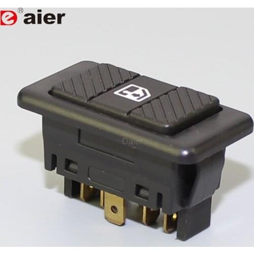 2Pcs Daier Universal 6 pin DPDT Auto Electric Power Window Switch Button with Green LED 20A 12VDC for Car Truck Vehicle