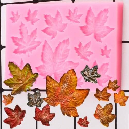 Maple Leaf Silicone Mold Cake Border Fondant Molds DIY Party Cake Decorating Tools Chocolate Gumpaste Mould Candy Clay Mooulds