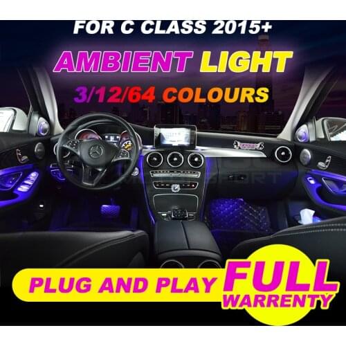 W205 ambient light For Mercedex C class w205 C63 C200 C250 DIY ambient lamp LED ambient light illuminated car accessory