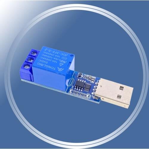 USB Serial Port Control 1 Channel Relay Module 5V 10A CH340 Overcurrent Protection Computer Command Control Switch Smart Home