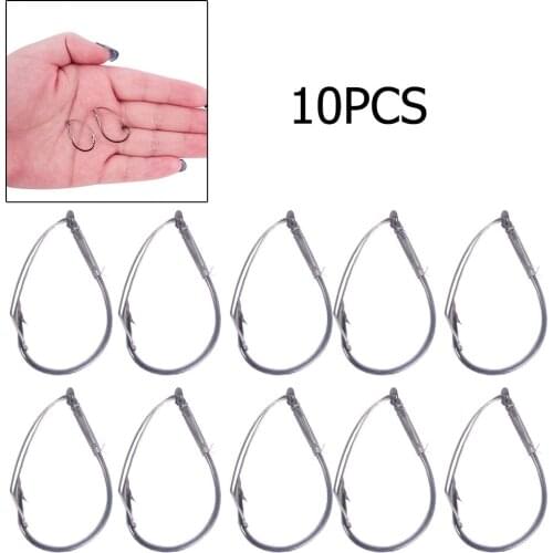 10pcs/Box High Carbon Steel Wacky Rig Hooks Weedless Barbed Fishig Wide Gap Hook Reusable Worms Bass Fishhook Fishing Tackle