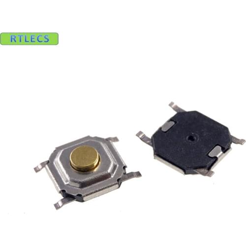 20PCS 4x4x1.5MM (5.2x5.2x1.5mm) 4 terminals low profile miniature SMT tactile switch Re-flow solderable action force 250GF