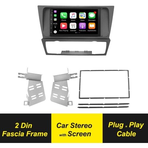 2Din Android Car Multimedia Player Radio Fascia Panel Frame DVD Audio Interior Bezel For BMW 3 Series E90 E91 E92 E93 2004-2012