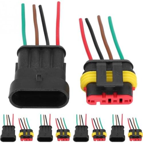 5 Sets Car 4 Pin Way Sealed Auto Waterproof Electrical Connector Plug Socket Kit Car Accessories