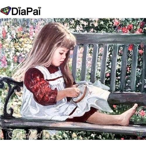 DIAPAI 5D DIY Diamond Painting 100% Full Square/Round Drill "Girl flower" Diamond Embroidery Cross Stitch 3D Decor A21668